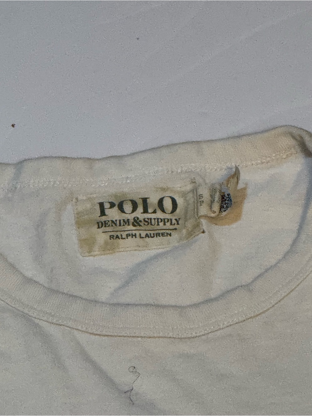 Vintage Polo Denim & Supply by Ralph Lauren White Graphic Tee - Picture 3 of 6